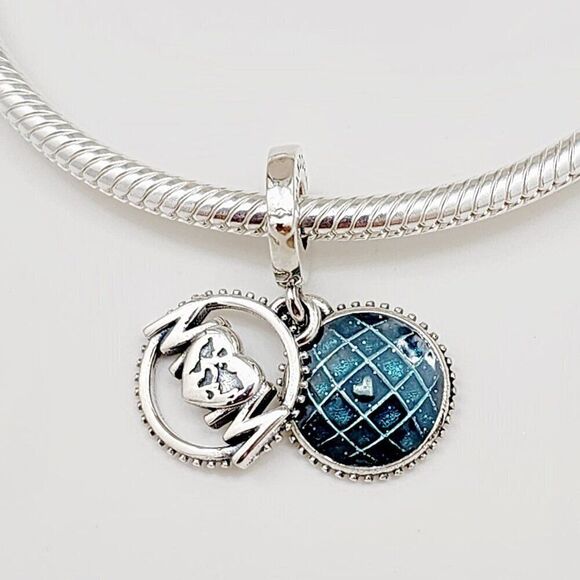 Pandora Glitter Globe Mom Dangle Charm - Picture 1 of 6